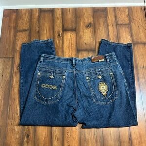 Coogi Trap & Skeet Straight Dark Wash Embroidered Patch 46x36 Y2K Streetwear